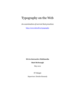 Typography on the Web