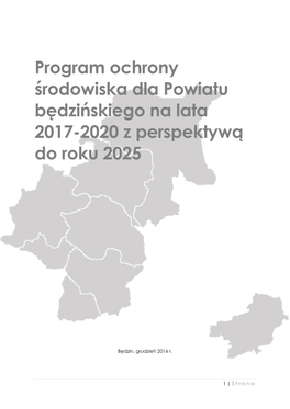 Program Ochrony Środowiska Dla Powiatu Będzińskiego Na Lata 2017-2020 Z Perspektywą Do Roku 2025