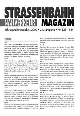 Jahresinhaltsverzeichnis 2000 • 31