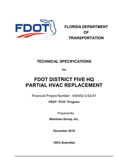 Fdot District Five Hq Partial Hvac Replacement