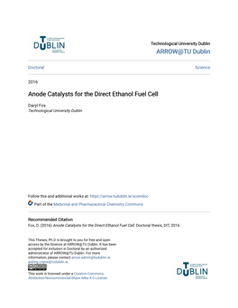 Anode Catalysts for the Direct Ethanol Fuel Cell