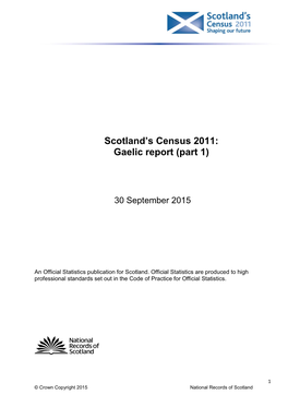 Gaelic Report (Part 1)