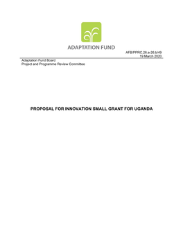 Proposal for Innovation Small Grant for Uganda