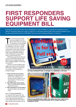First Responders Support Life Saving Equipment Bill