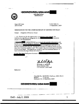 Dod - July 2, 2009 1 US-Ofpi Memorandum, 1 September 2:.104 , 4Tch/Ol15j3-DA, "Allcgabon Or Dt"Ra:N("~ 4Bust"H