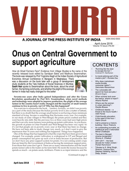 Onus on Central Government to Support Agriculture