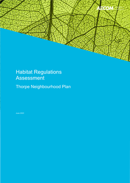 Habitat Regulations Assessment Thorpe Neighbourhood Plan