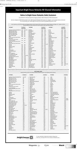 Important Bright House Networks HD Channel Information