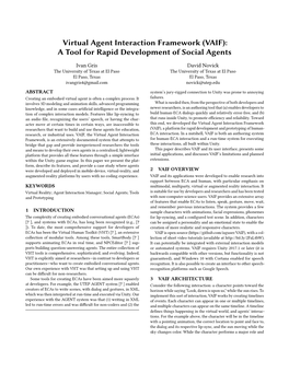 Virtual Agent Interaction Framework (VAIF): a Tool for Rapid Development of Social Agents