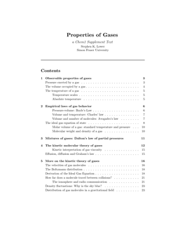 Properties of Gases a Chem1 Supplement Text Stephen K