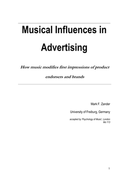 Musical Influences in Advertising