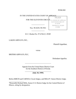 Filed for the Eleventh Circuit U.S