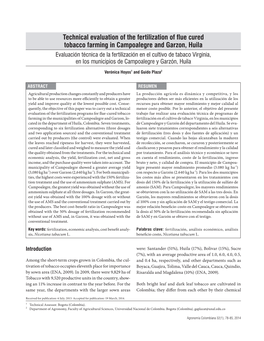 Technical Evaluation of the Fertilization of Flue Cured Tobacco Farming In