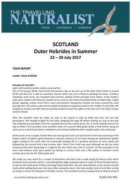 SCOTLAND Outer Hebrides in Summer 22 – 28 July 2017