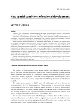 New Spatial Conditions of Regional Development