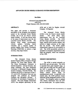 Advanced Cruise Missile Guidance System Description