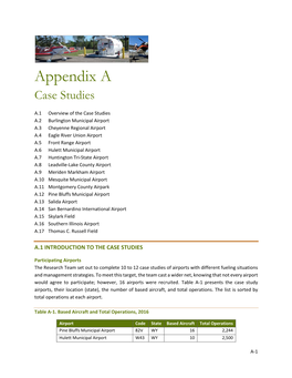 Appendix a Case Studies