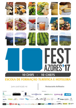 June 22Sd to July 1St Restaurante Anfiteatro CHEFS DESSERT and TEA