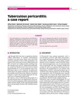 Tuberculous Pericarditis: a Case Report