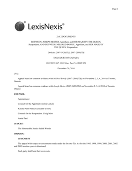 Hester V. the Queen Et Al, [2008] 3 CTC 44