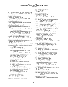 Arkansas Historical Quarterly Index L