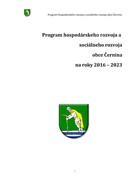 Program Hospodárskeho Rozvoja a Sociálneho Rozvoja Obce Černina