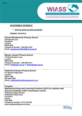 A List of Fully Accessible Schools