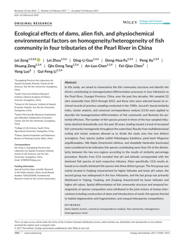 Ecological Effects of Dams, Alien Fish, And