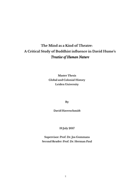 A Critical Study of Buddhist in Uence in David Hume's Treatise of Human