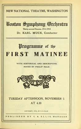 Boston Symphony Orchestra Concert Programs, Season 32,1912