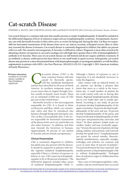 Cat-Scratch Disease STEPHEN A