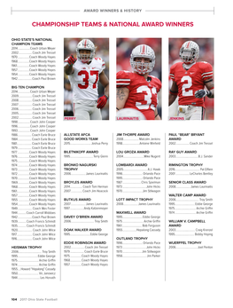 Championship Teams & National Award Winners