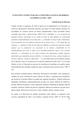 Evolución Y Estructura De La Industria Nacional De Bebidas Alcohólicas (1820 – 2009)