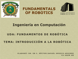 Fundamentals of Robotics