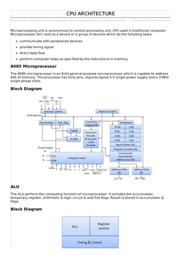 CPU Architecture