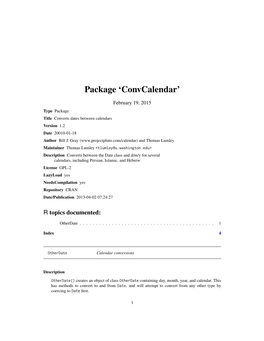 Package 'Convcalendar'