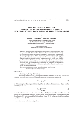 Diffusive Bejan Number and Second Law of Thermodynamics Toward