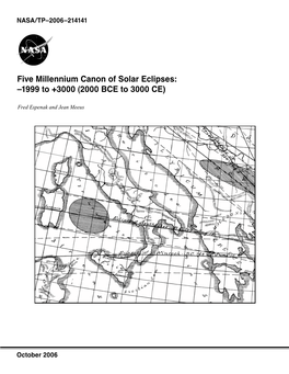 Five Millennium Canon of Solar Eclipses: –1999 to +3000 (2000 BCE to 3000 CE)