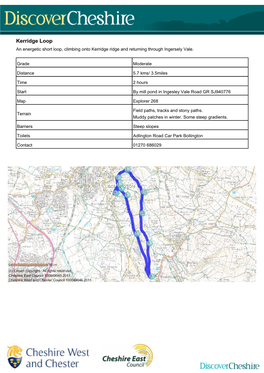 Kerridge Loop an Energetic Short Loop, Climbing Onto Kerridge Ridge and Returning Through Ingersely Vale