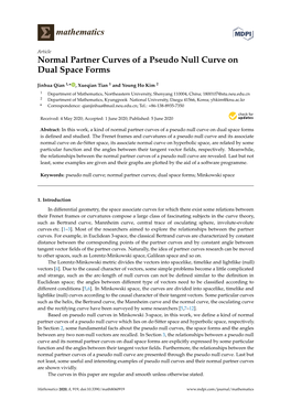 Normal Partner Curves of a Pseudo Null Curve on Dual Space Forms