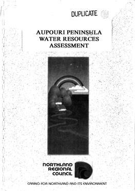 Aupouri Peninsula Water Resources