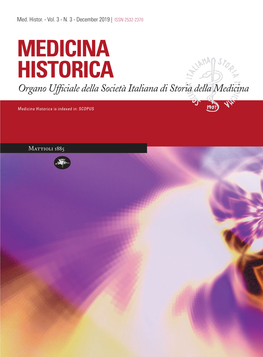 Medicina Historica Organo Ufficiale Della Società Italiana Di Storia Della Medicina