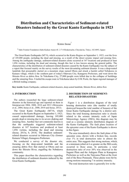 Distribution and Characteristics of Sediment-Related Disasters Induced by the Great Kanto Earthquake in 1923