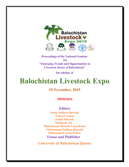 Balochistan Livestock Expo 19-November, 2019