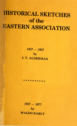 HISTORICAL SKETCHES of the EASTERN ASSOCIATION