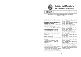 Boletín Del Ministerio De Defensa Nacional