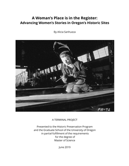 A Woman's Place Is in the Register: Advancing Women's Stories in Oregon's Historic Sites