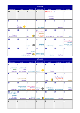 Calendrier Païen 2015