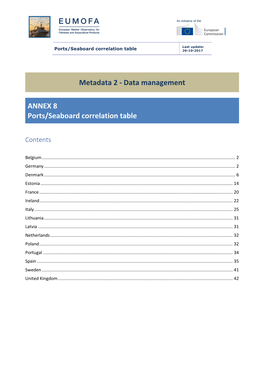 Data Management ANNEX 8 Ports/Seaboard Correlation Table