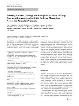 Diversity Patterns, Ecology and Biological Activities of Fungal Communities Associated with the Endemic Macroalgae Across the Antarctic Peninsula